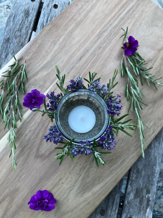 Blühende Windlichter "Lavendel-Rosmarin"