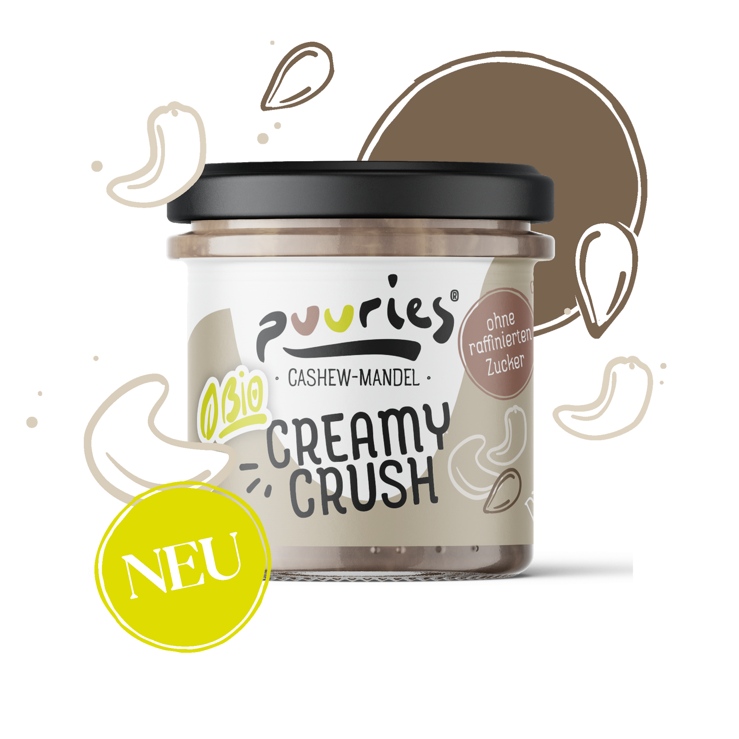 puuries® Creamy Crush Bio-Cashew-Mandelaufstrich