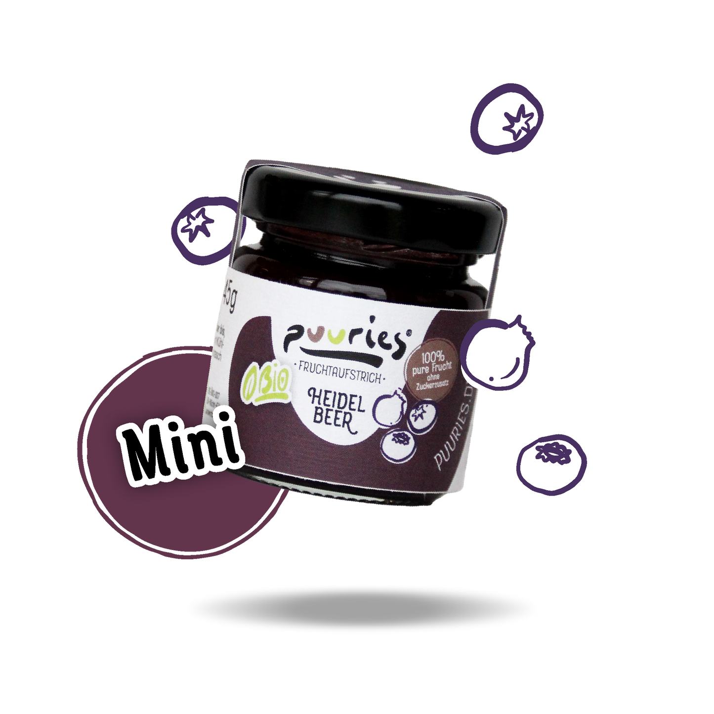 Mini puuries® Bio-Fruchtaufstrich Heidelbeer